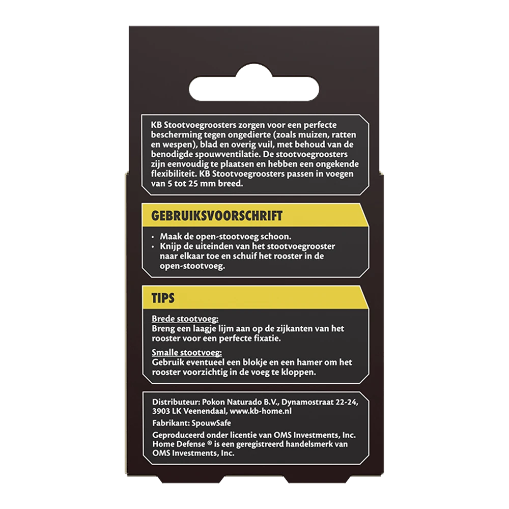 KB Stootvoegrooster RVS 50mm - 10 Stuks - Insecten En Ongedierte - Afbeelding 2